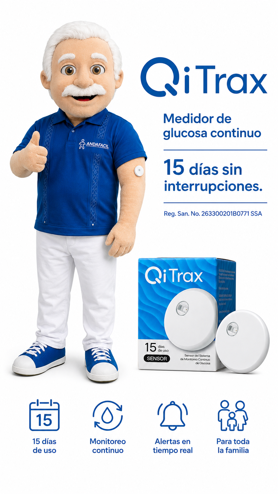 Monitor continuo de glucosa Qi Health en Pinos, Zacatecas