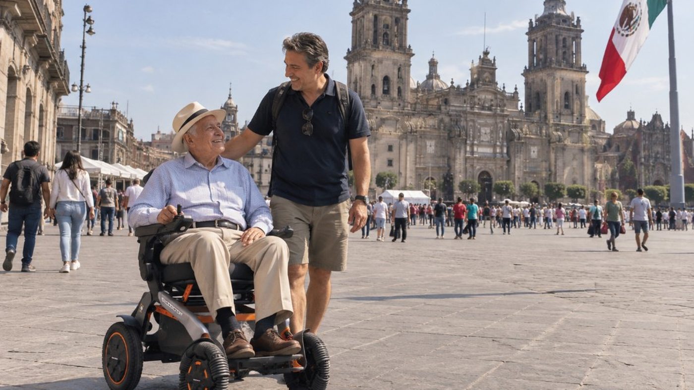 Zócalo de la Ciudad de México con la bandera monumental