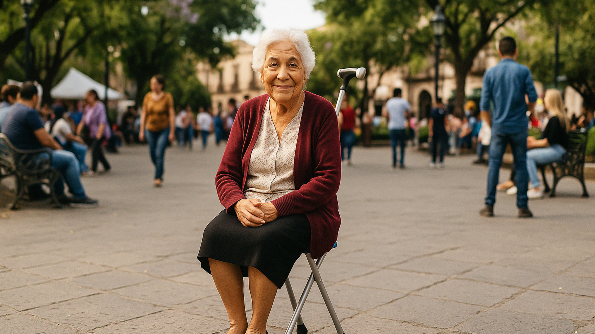 Andafacil® Bastón Plegable con Asiento Portátil para Viaje