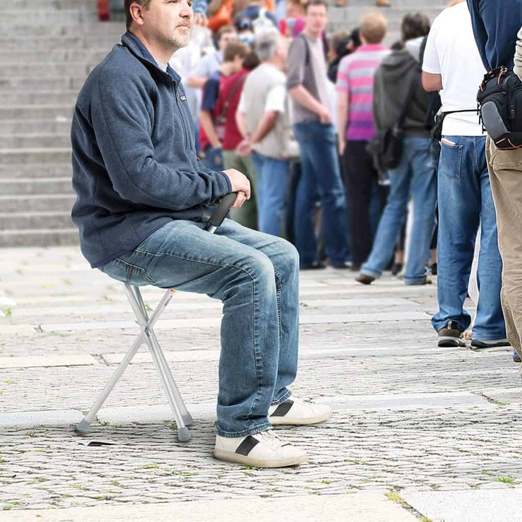 Andafacil® Bastón Plegable con Asiento Portátil para Viaje