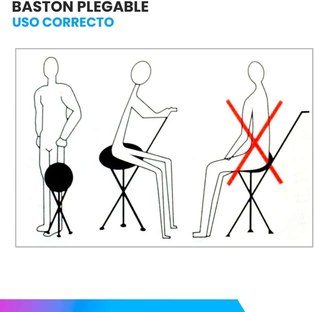 Andafacil® Bastón Plegable con Asiento Portátil para Viaje