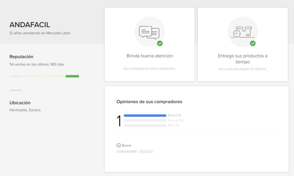 Andafacil MercadoLibre Reviews