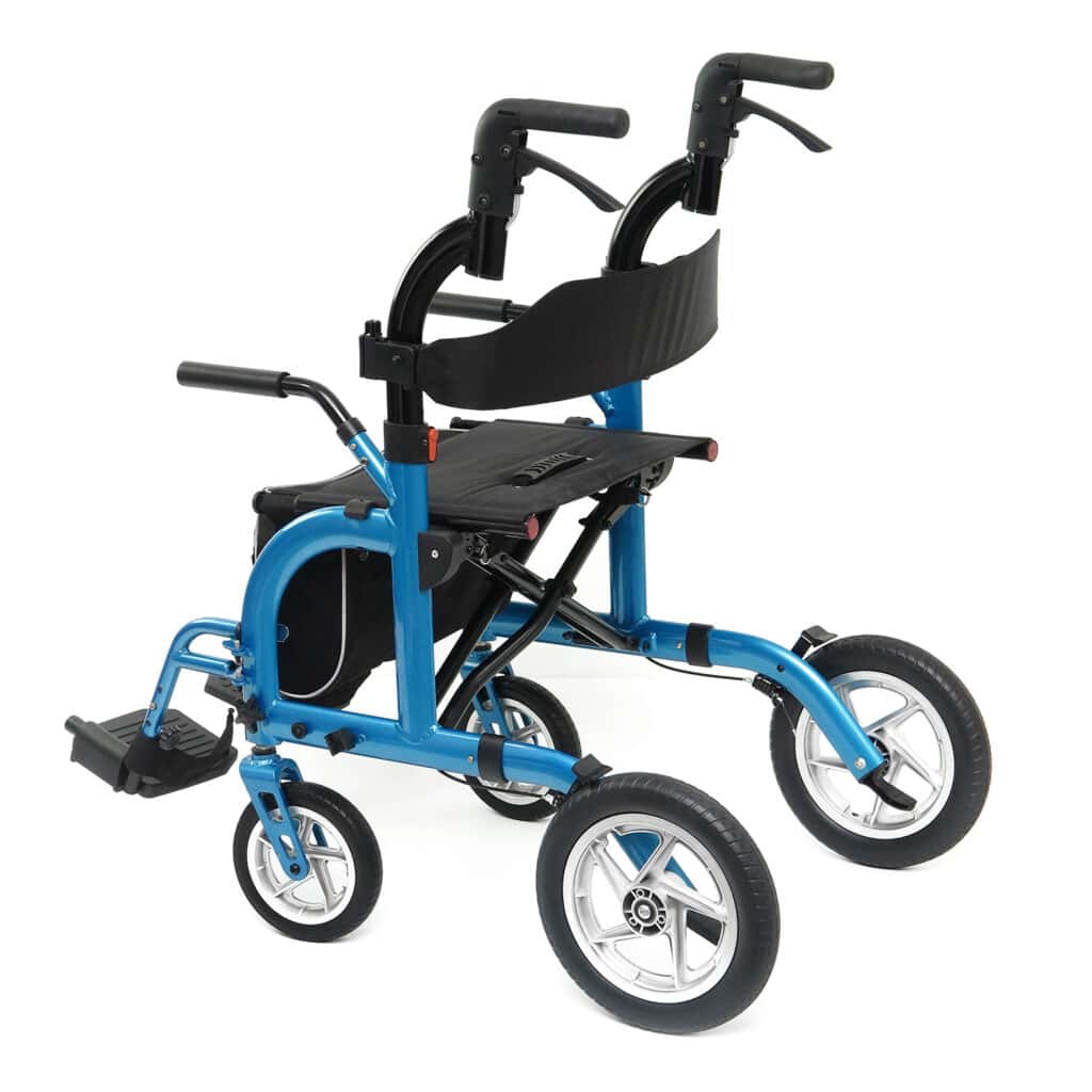 Andafacil® Andadera Para Adulto Con Asiento Y Ruedas 2 En 1 - Azul