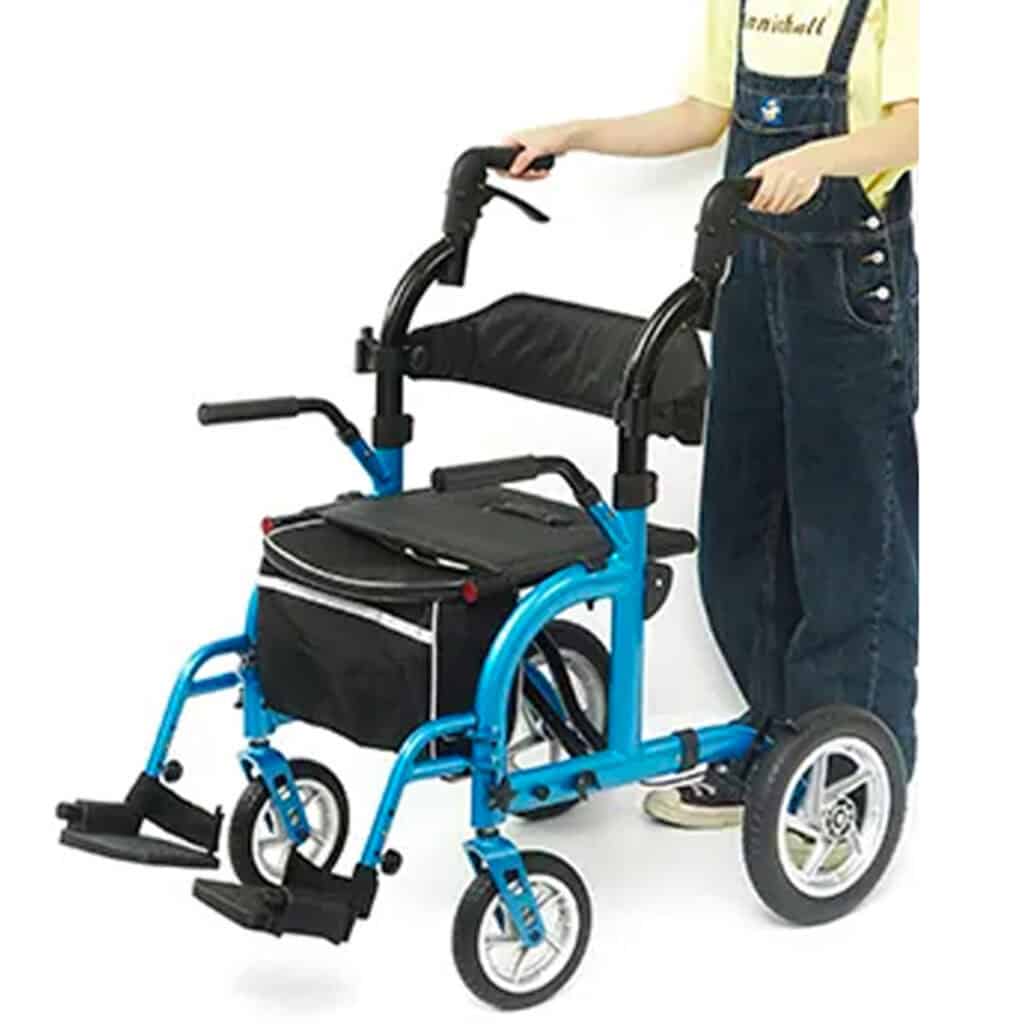 Andafacil® Andadera Para Adulto Con Asiento Y Ruedas 2 En 1 - Azul