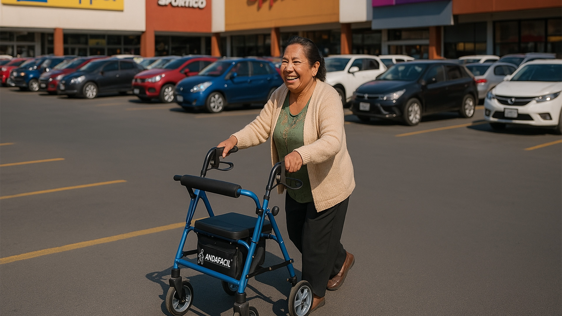 Andafacil® Andadera Andador 4 Ruedas Aluminio Plegable Asiento Bolsa