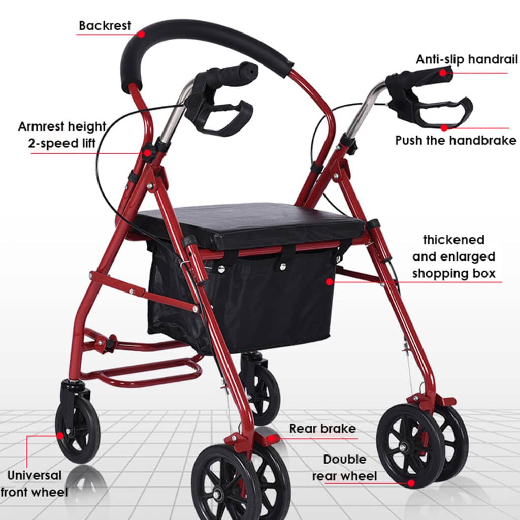Andafacil® Rollator 2 en 1 Portatil | Andadera y Silla de Traslado