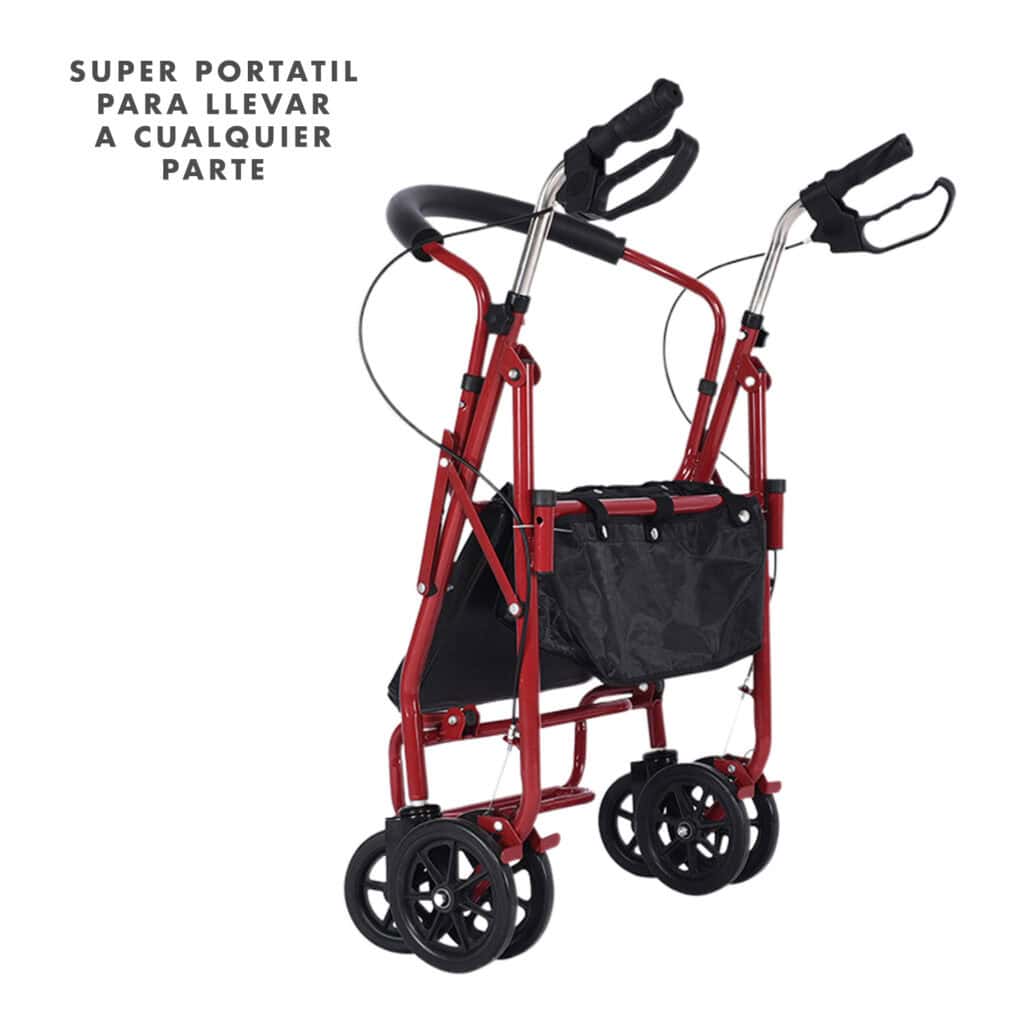 Andafacil® Rollator 2 en 1 Portatil | Andadera y Silla de Traslado