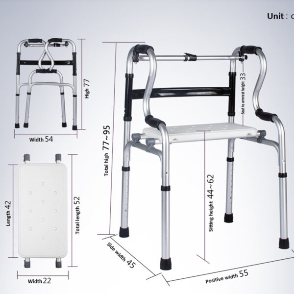 Andadera Ortopedica con Asiento 2 en 1 Andafacil | Andadera y Silla de Baño