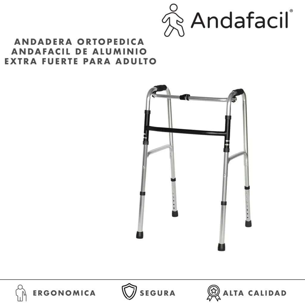 Andafacil® Andadera Ortopédica Plegable Andafácil de Aluminio Extra Fuerte para Adulto