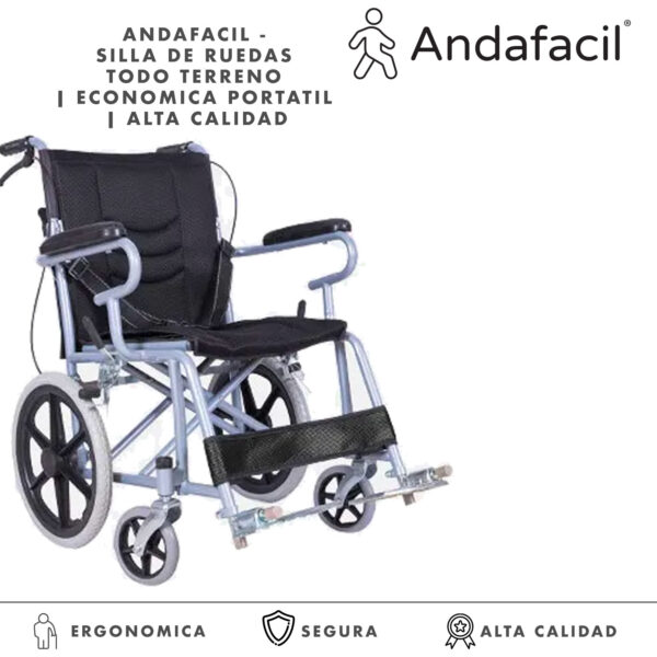 Andafacil - Silla de Ruedas Todo Terreno | Economica Portatil | Alta Calidad