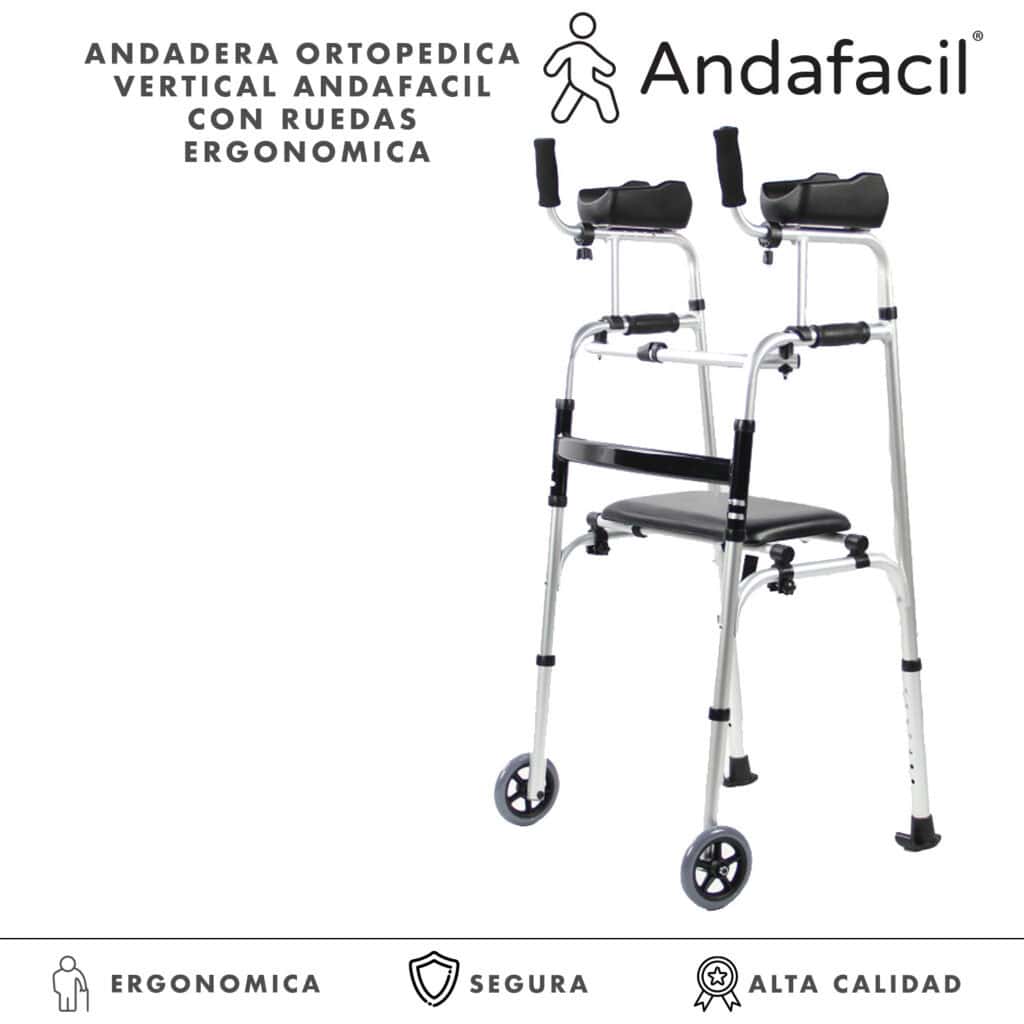 Andafacil® Andadera Ortopedica Vertical Andafacil con Ruedas Ergonomica