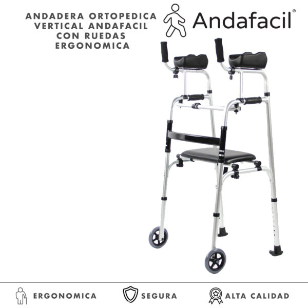 Andadera Ortopedica Vertical Andafacil con Ruedas Ergonomica