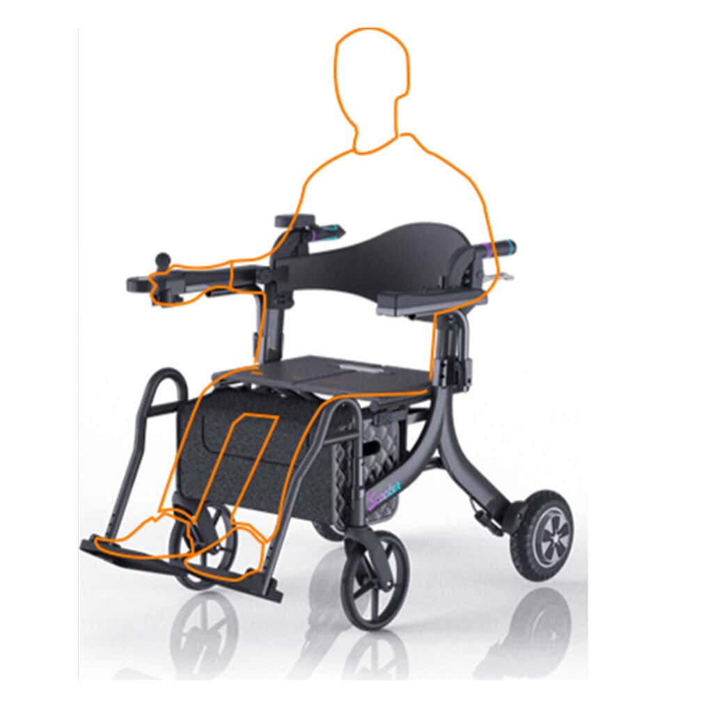 Andafacil® - Andafacil Pro Andadera Asistida | 5 en 1 | Electrica | Silla de traslado, Andadera, Silla de apoyo