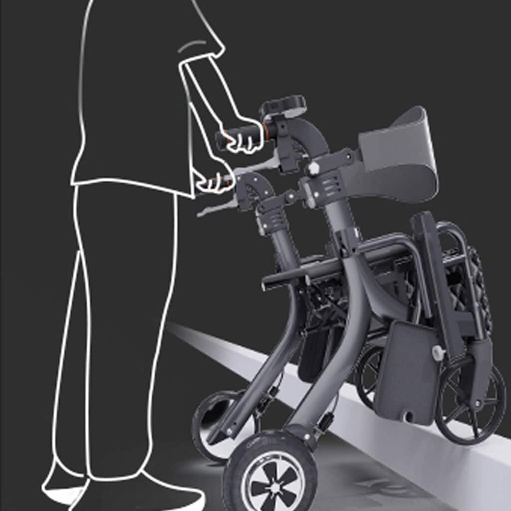 Andafacil® - Andafacil Pro Andadera Asistida | 5 en 1 | Electrica | Silla de traslado, Andadera, Silla de apoyo