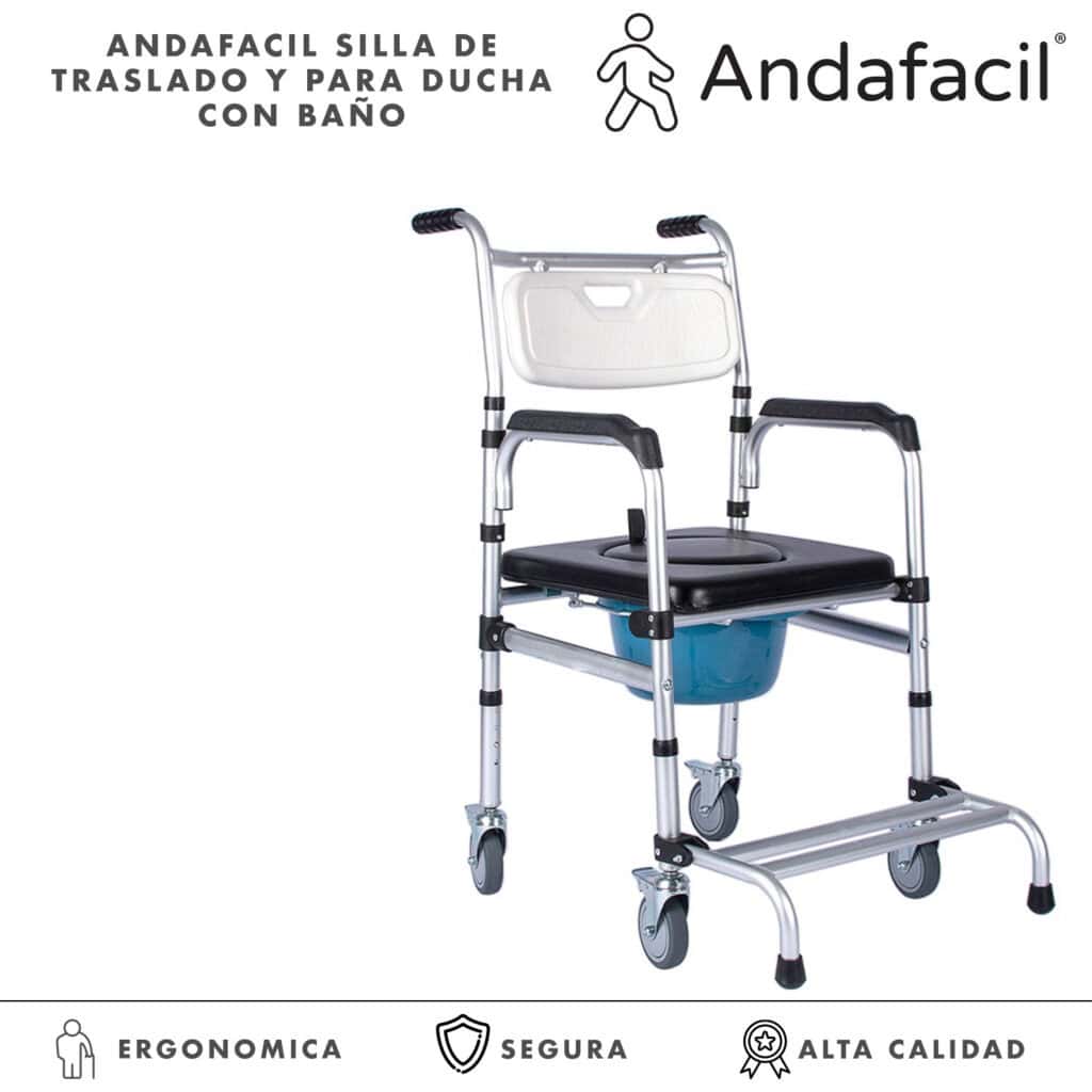 Andafacil® Silla de Traslado y para ducha con Baño | Adultos Mayores