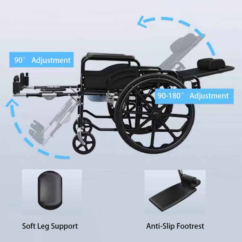 Andafacil® Silla de Ruedas 3 en 1 para Adulto Reclinable | Adultos Mayores