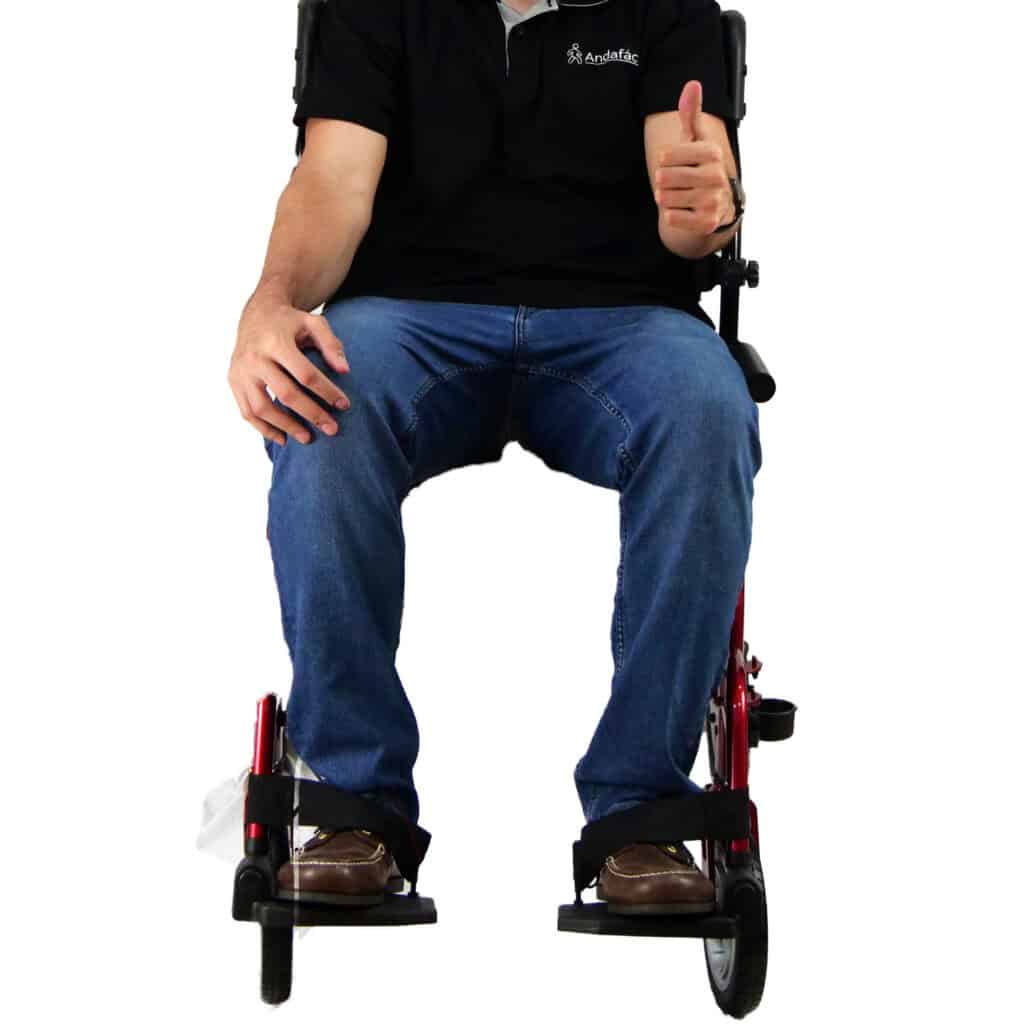 Andafacil® Andadera Para Adulto Con Asiento Y Ruedas 2 En 1 - Roja