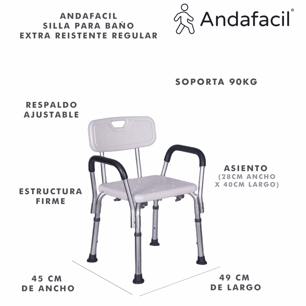 Andafacil® Silla para Baño Extra Resistente Regular