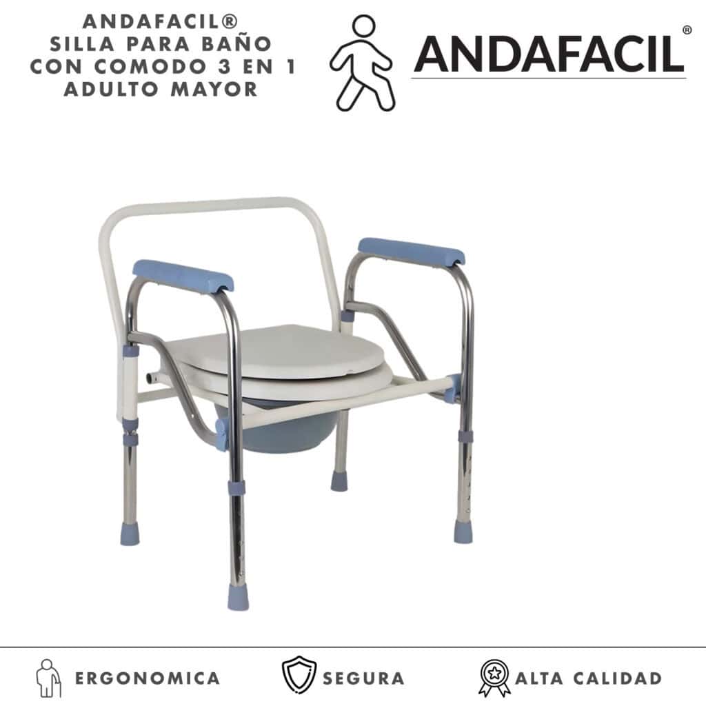 Andafacil® Silla para Baño con Comodo 3 en 1