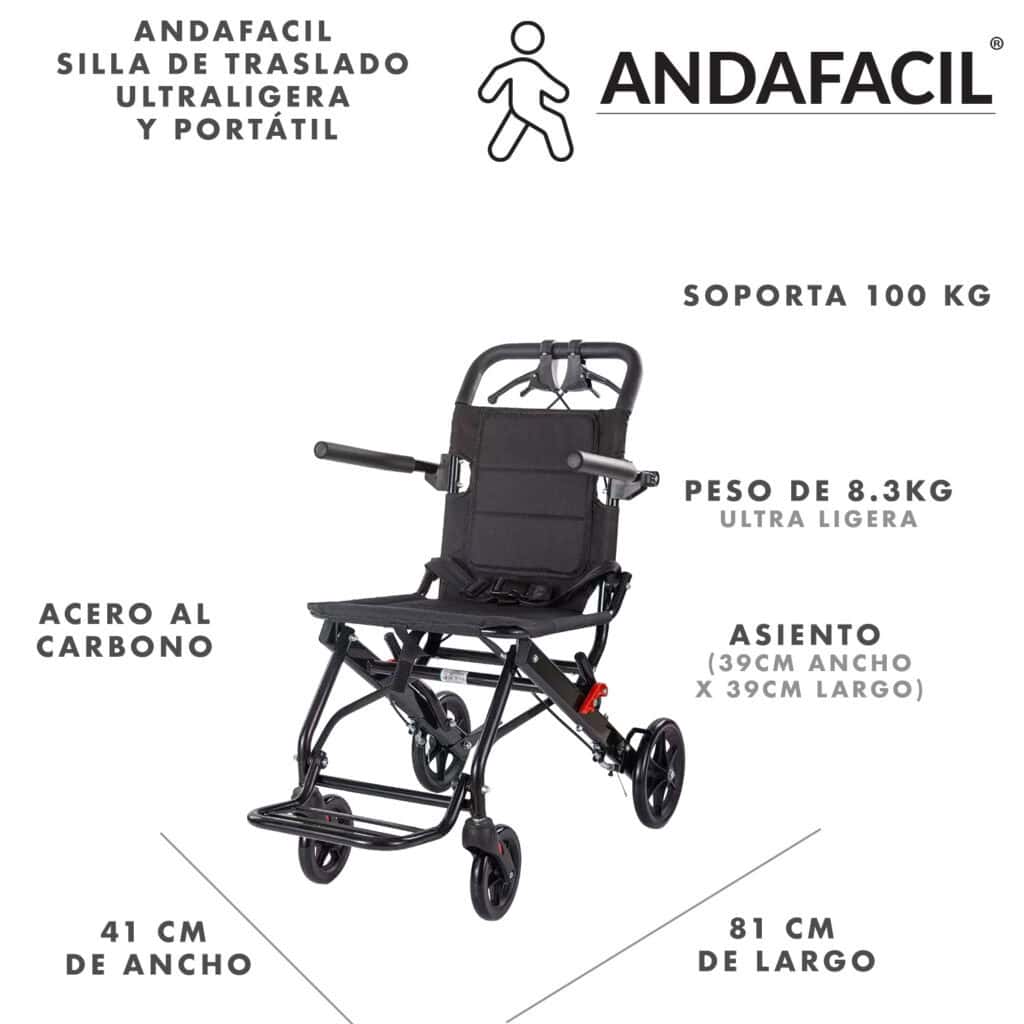 Andafacil® Silla de Traslado Ultraligera y Portátil Para Viajes