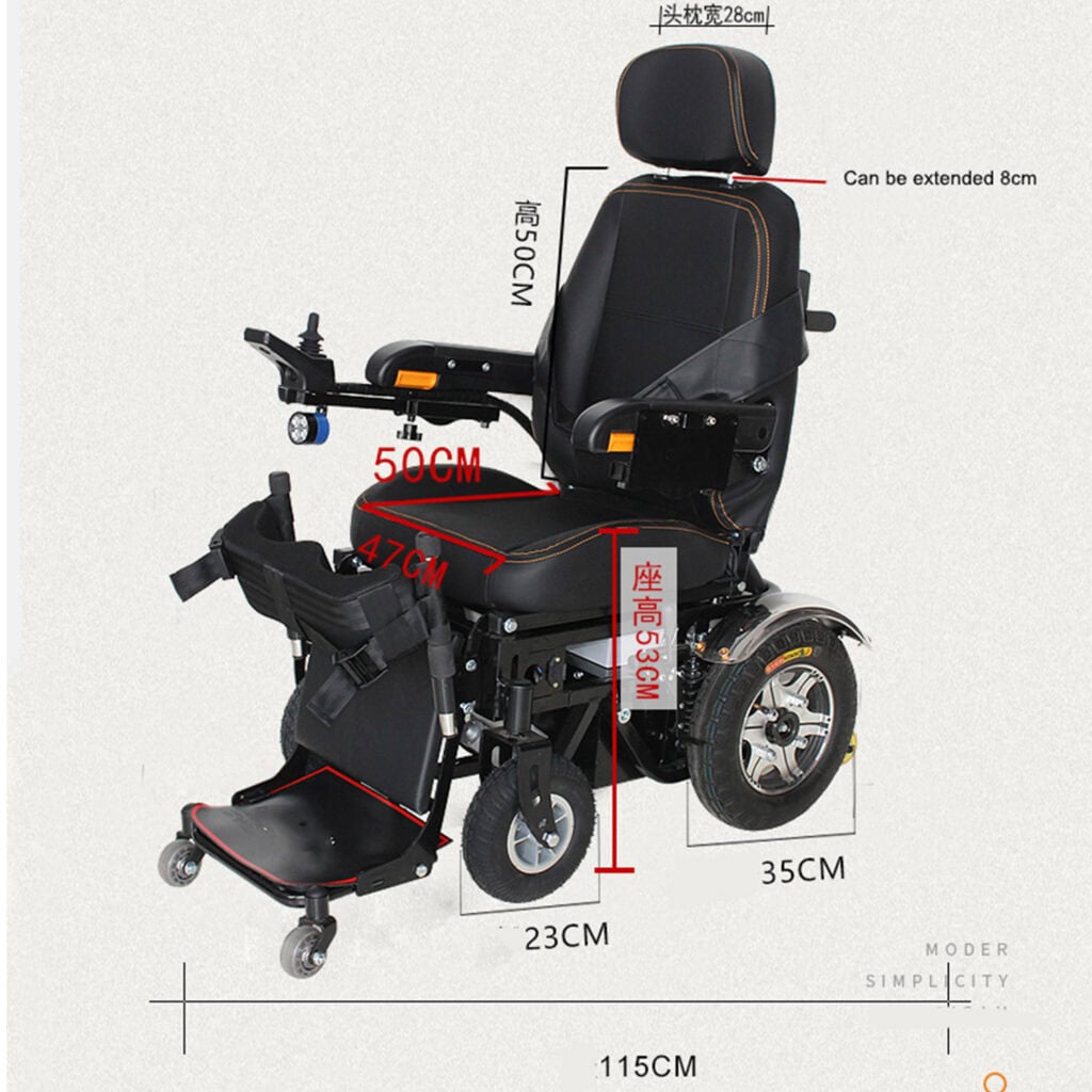 Andafacil® – StandUp Pro Rear – Silla de Ruedas Eléctrica | Plegable, Reclinable y con Función para Pararse