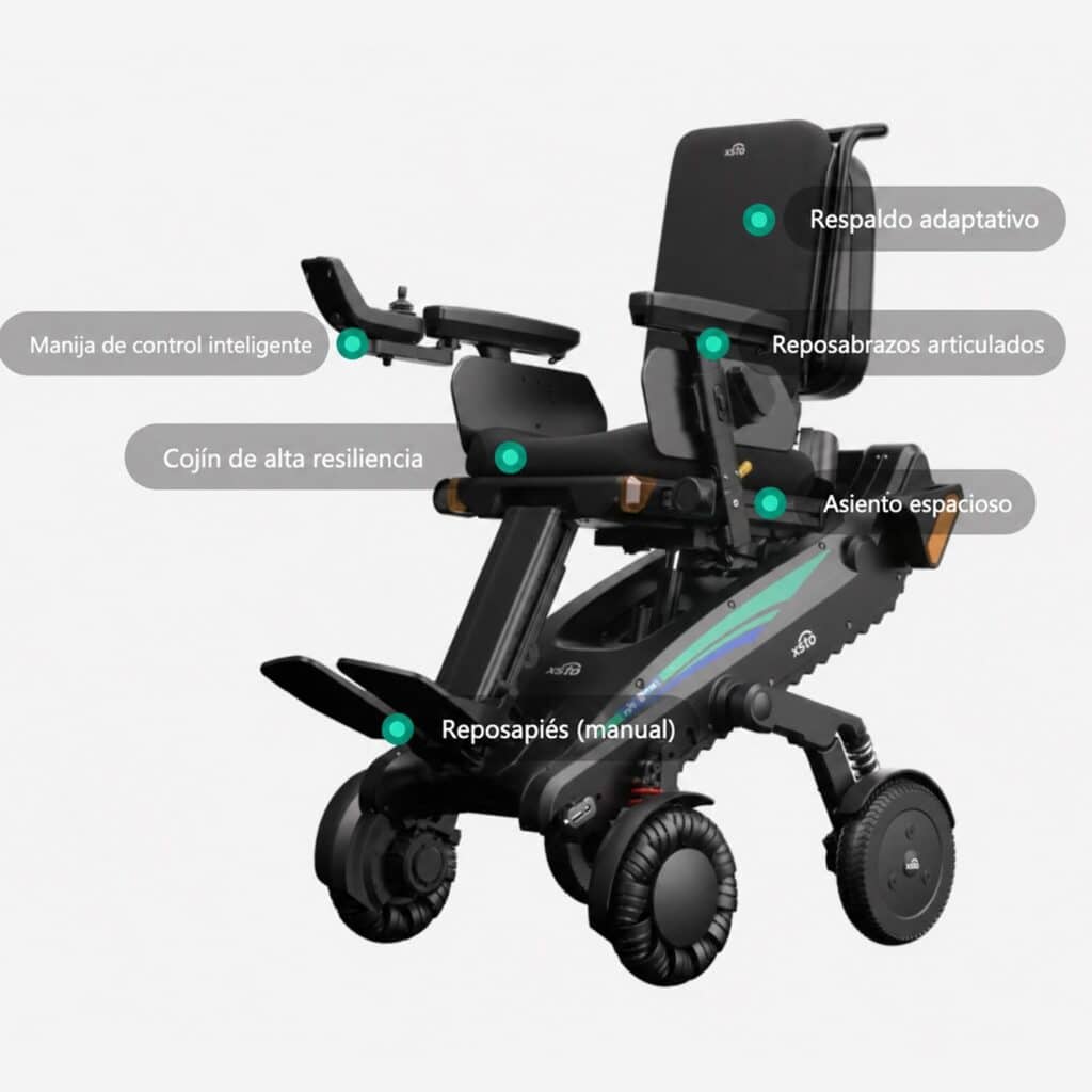 XSTO X12 Silla de Ruedas Eléctrica Inteligente con Inteligencia Artificial - Sube Escaleras