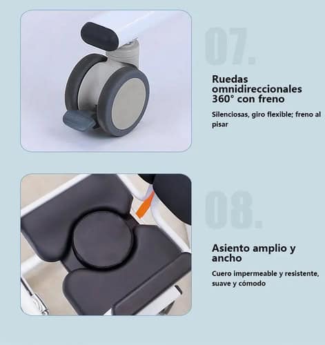 MoveSafe – Silla de Transferencia Hidráulica con Pedal Hidráulico, Mesa Integrada y Respaldo, Plegable, Hasta 200 Kg para Traslado Seguro de Pacientes
