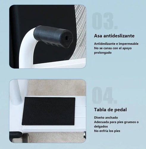 MoveSafe – Silla de Transferencia Hidráulica con Pedal Hidráulico, Mesa Integrada y Respaldo, Plegable, Hasta 200 Kg para Traslado Seguro de Pacientes