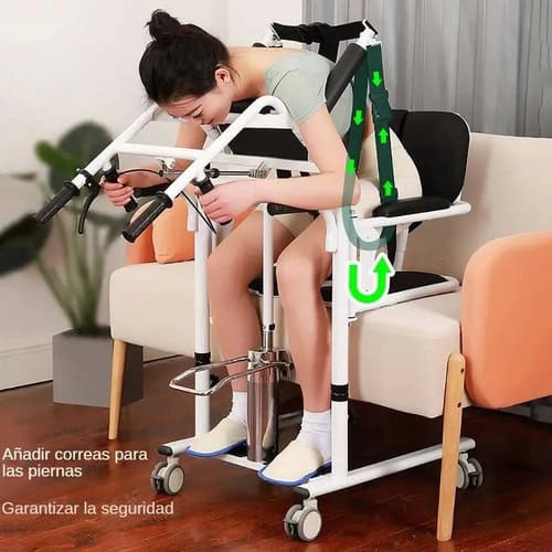 MoveSafe – Silla de Transferencia Hidráulica con Pedal Hidráulico, Mesa Integrada y Respaldo, Plegable, Hasta 200 Kg para Traslado Seguro de Pacientes
