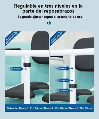MoveSafe – Silla de Transferencia Hidráulica con Pedal Hidráulico, Mesa Integrada y Respaldo, Plegable, Hasta 200 Kg para Traslado Seguro de Pacientes