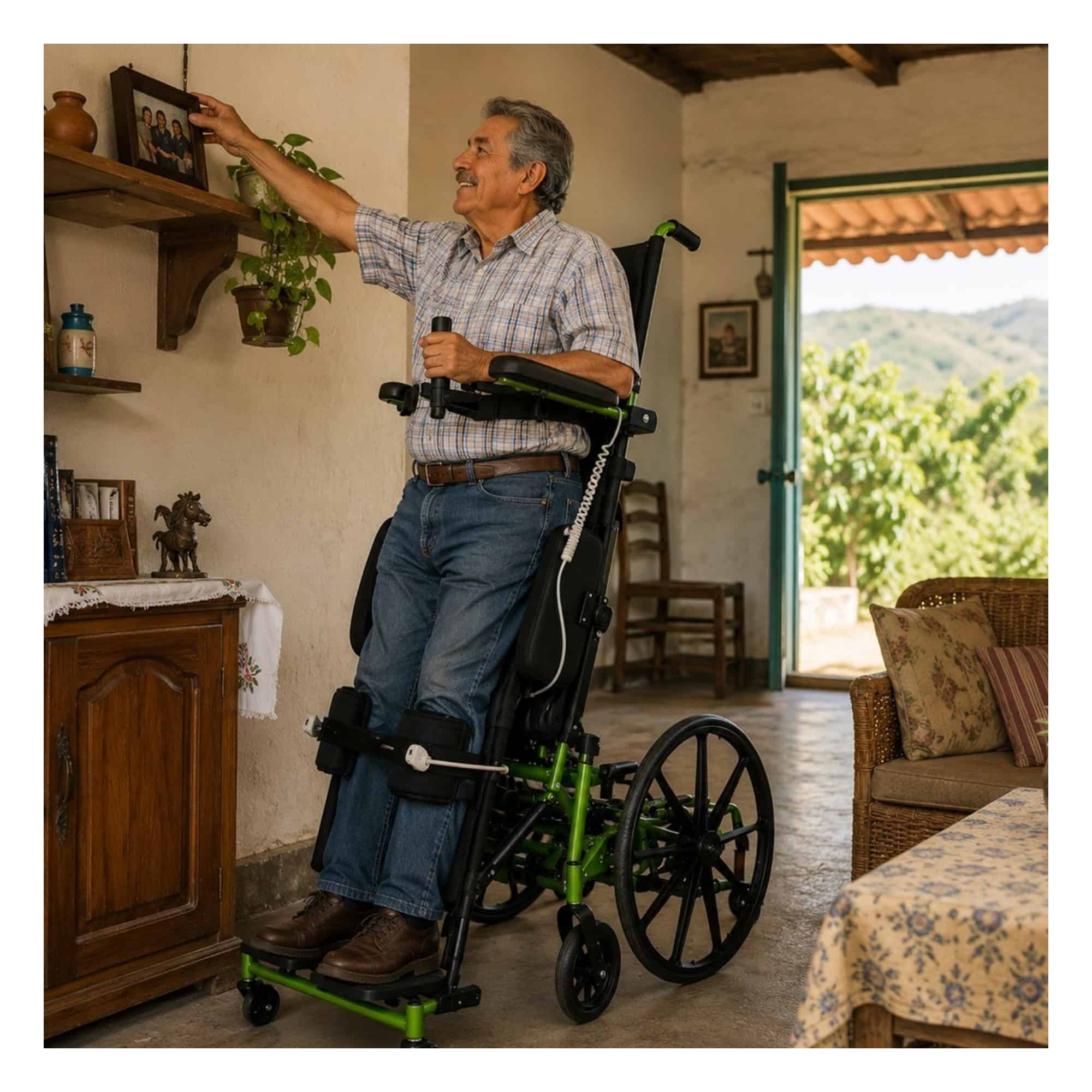 Andafacil® – StandUp Light – Silla de Ruedas Bipedestadora | Silla de Ruedas Manual con función eléctrica para pararse
