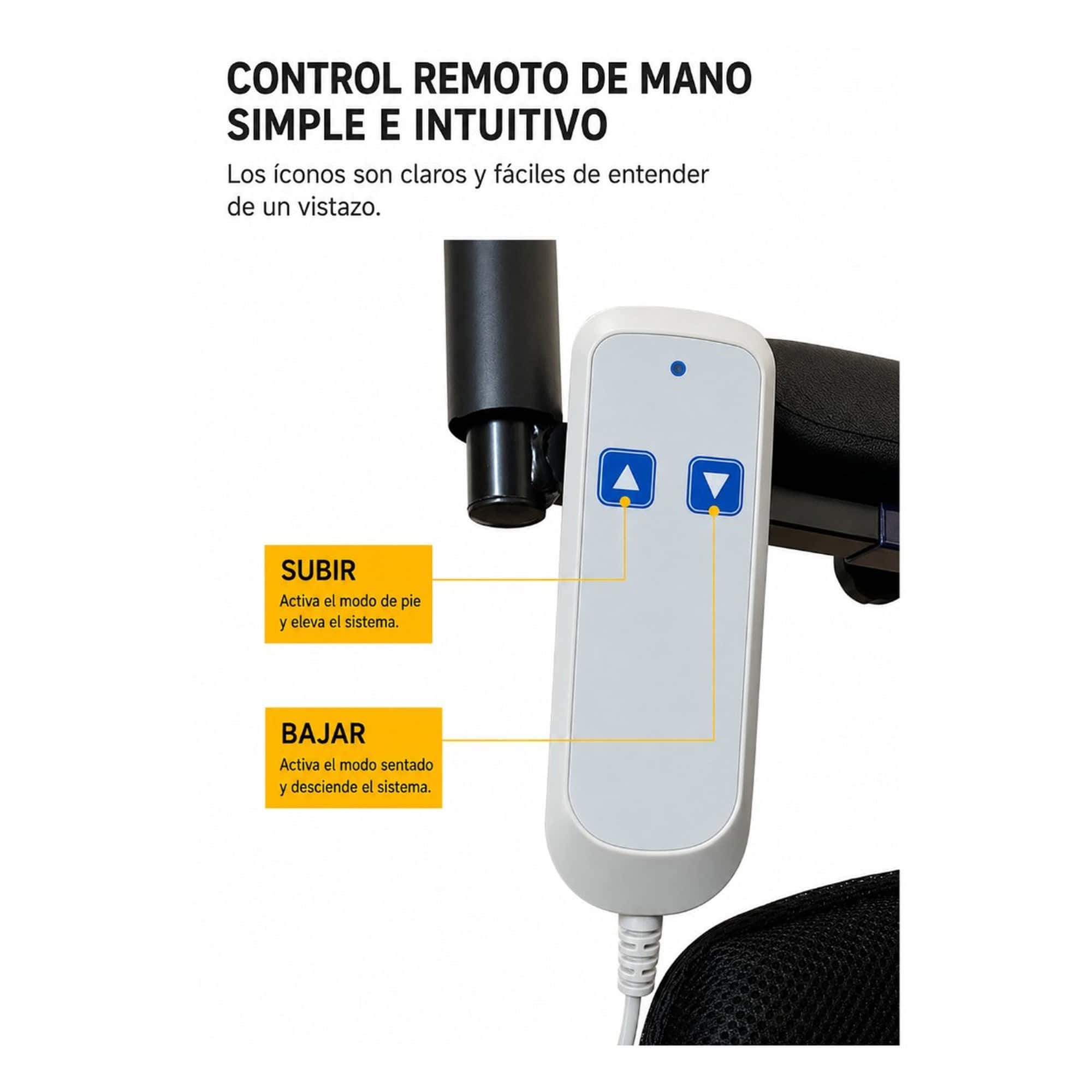 Andafacil® – StandUp Light – Silla de Ruedas Bipedestadora | Silla de Ruedas Manual con función eléctrica para pararse
