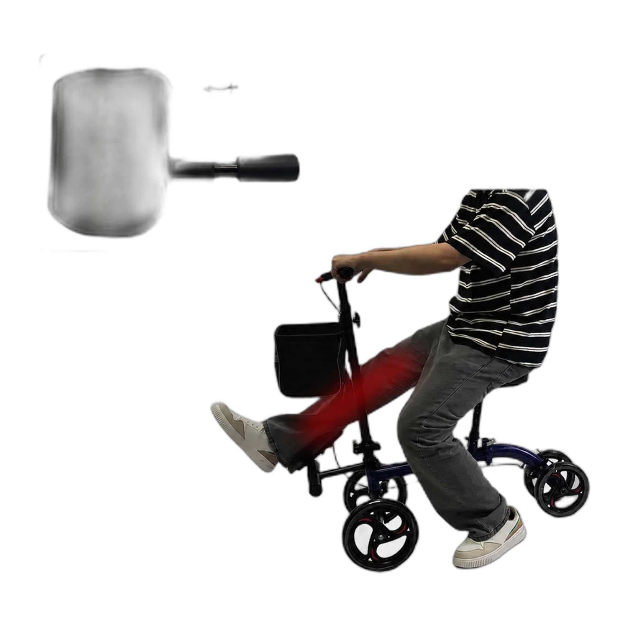 Andafacil® KneeRide Pro – Andadera de Rodilla con Soporte Dual Rodilla y Pantorrilla 2 en 1 | Todo Terreno, Plegable