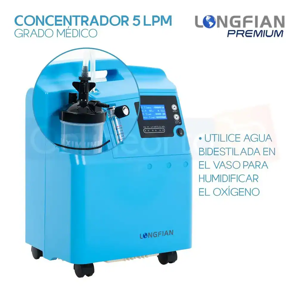 Concentrador De Oxigeno Longfian 5 Litros Estacionario