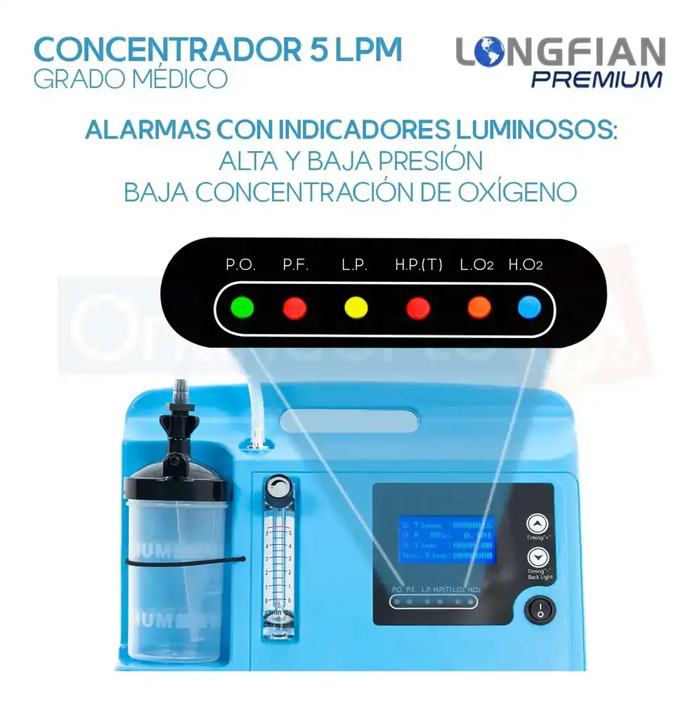 Concentrador De Oxigeno Longfian 5 Litros Estacionario