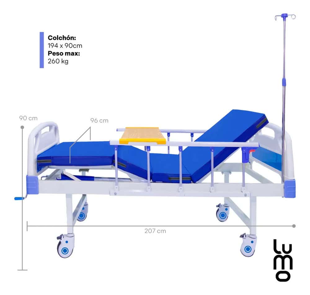 Cama Hospitalaria para Casa – Clásica Plus – Equipo de Movilidad con Mesa Integrada