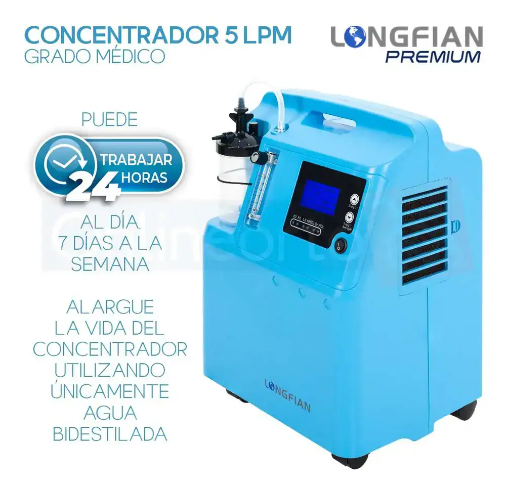 Concentrador De Oxigeno Longfian 5 Litros Estacionario