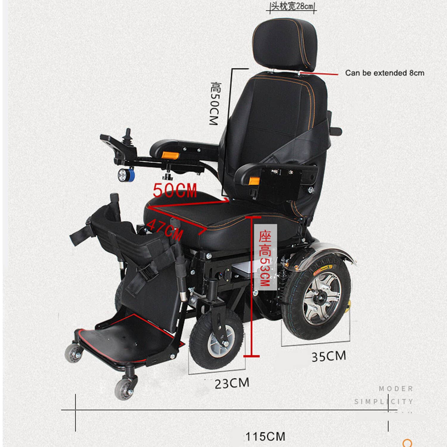 Andafacil® – StandUp Pro Rear – Silla de Ruedas Eléctrica | Plegable, Reclinable y con Función para Pararse