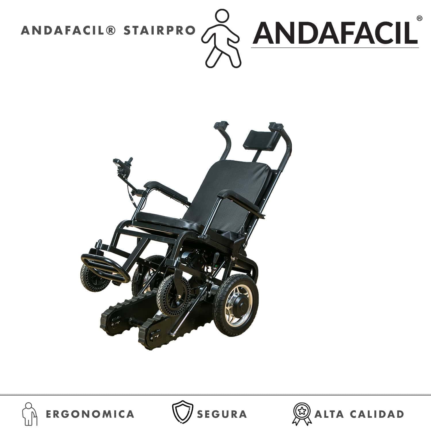 Andafacil® – StairPro – Silla de Ruedas Eléctrica | Sube Escaleras, Plegable y de Alta Capacidad
