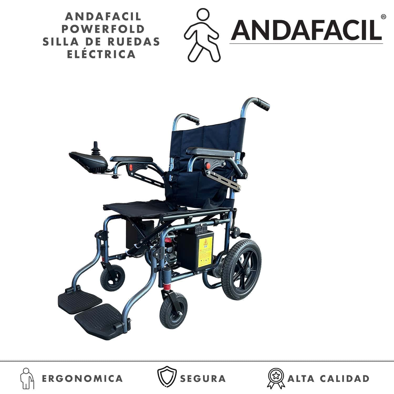 Andafacil® – PowerFold – Silla de Ruedas Eléctrica | Portátil, Plegable y Segura