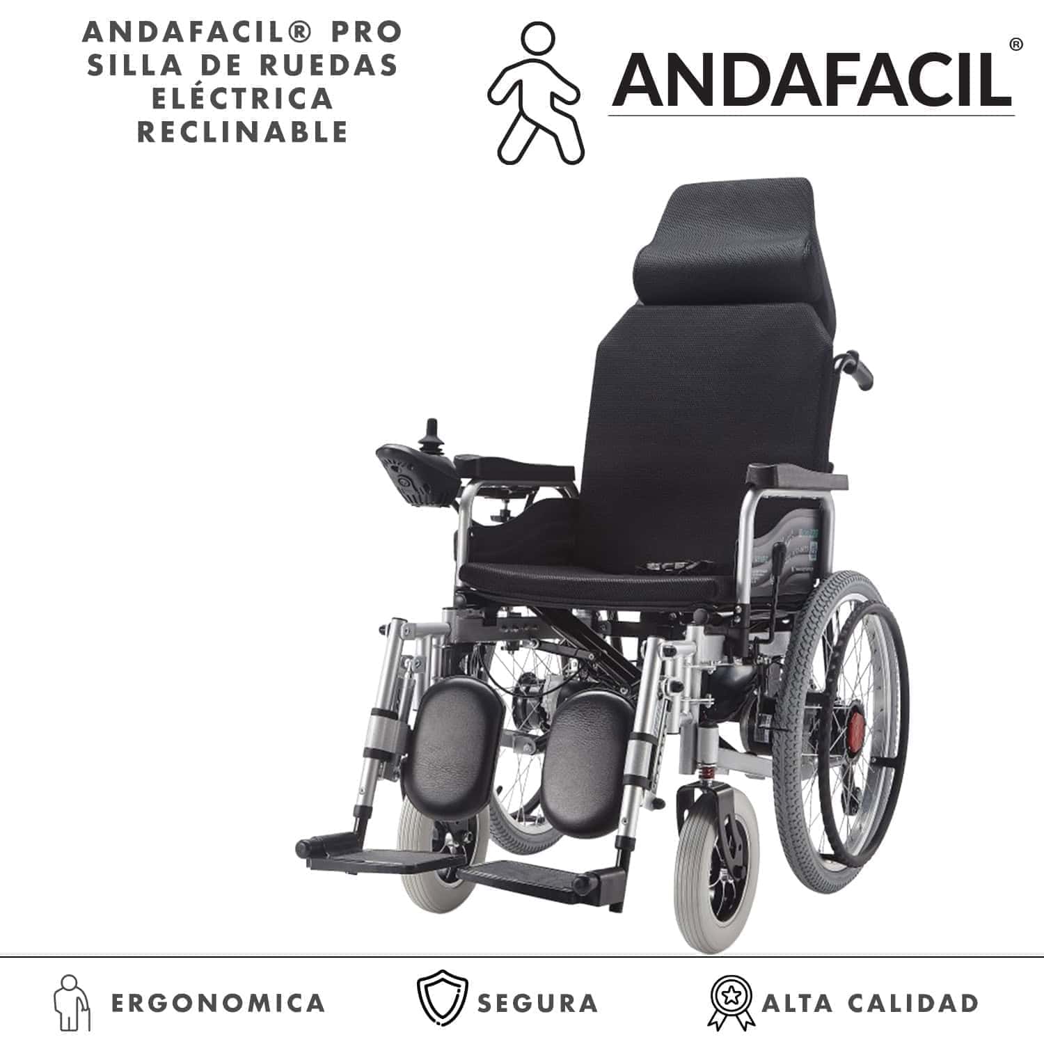 Andafacil® Pro – Silla de Ruedas Electrica | Moderna, Reclinable 2 en 1