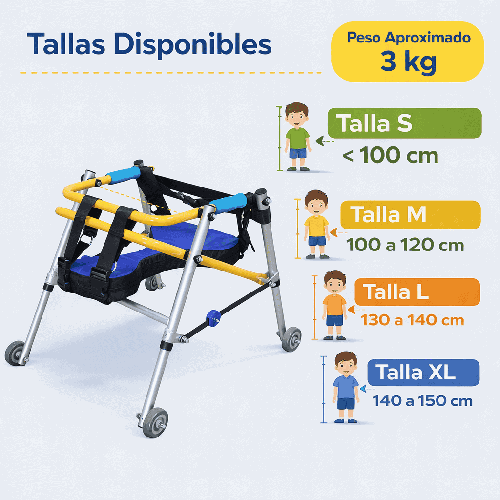 Andafacil® Andadera para niños de altura ajustable