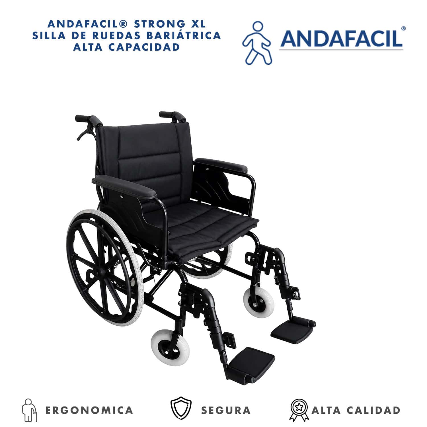 Andafacil® Strong XL – Silla de Ruedas Bariátrica Alta Capacidad
