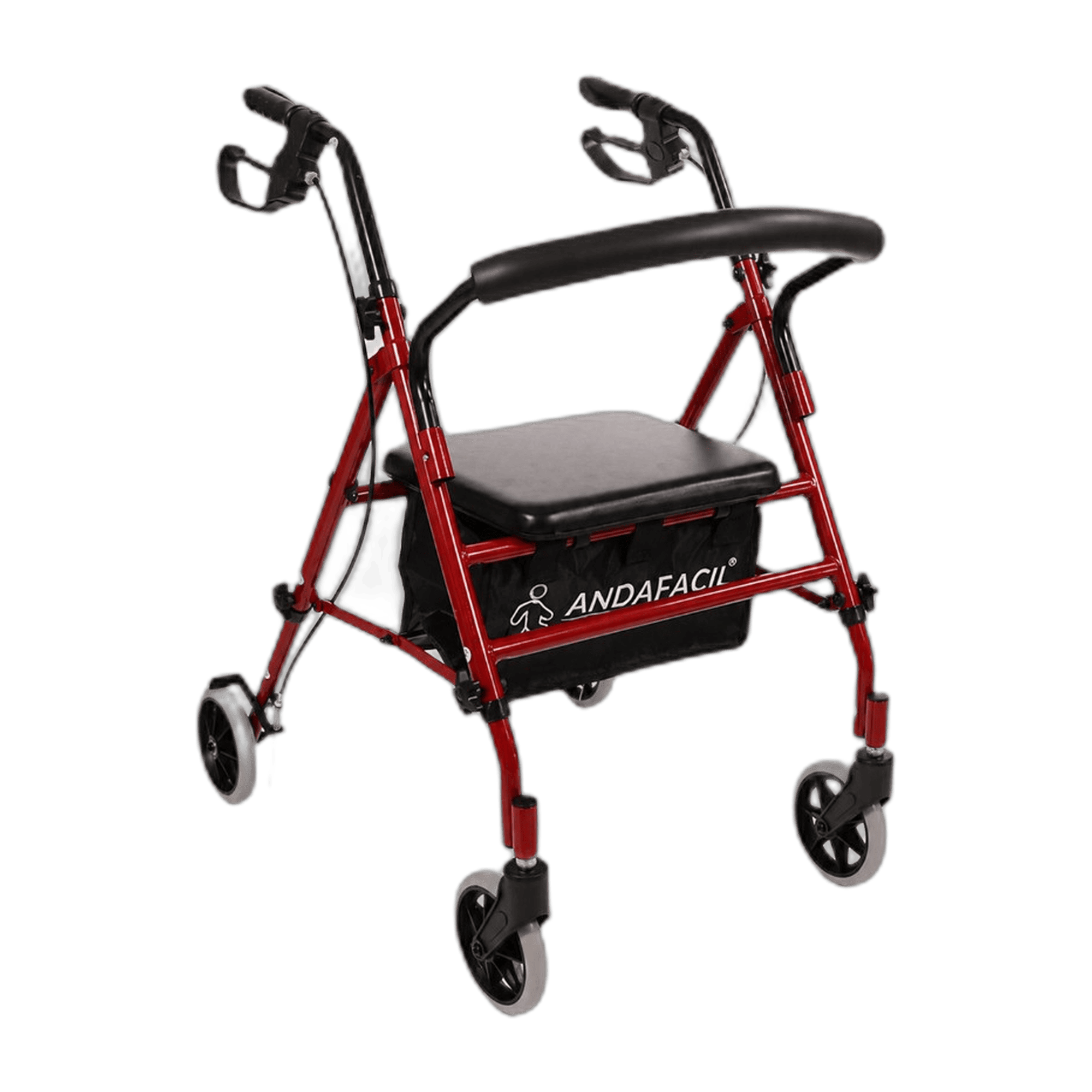 Walker with 4 Wheels Andafacil® Extra Durable - Supports up to 136 KG - Red