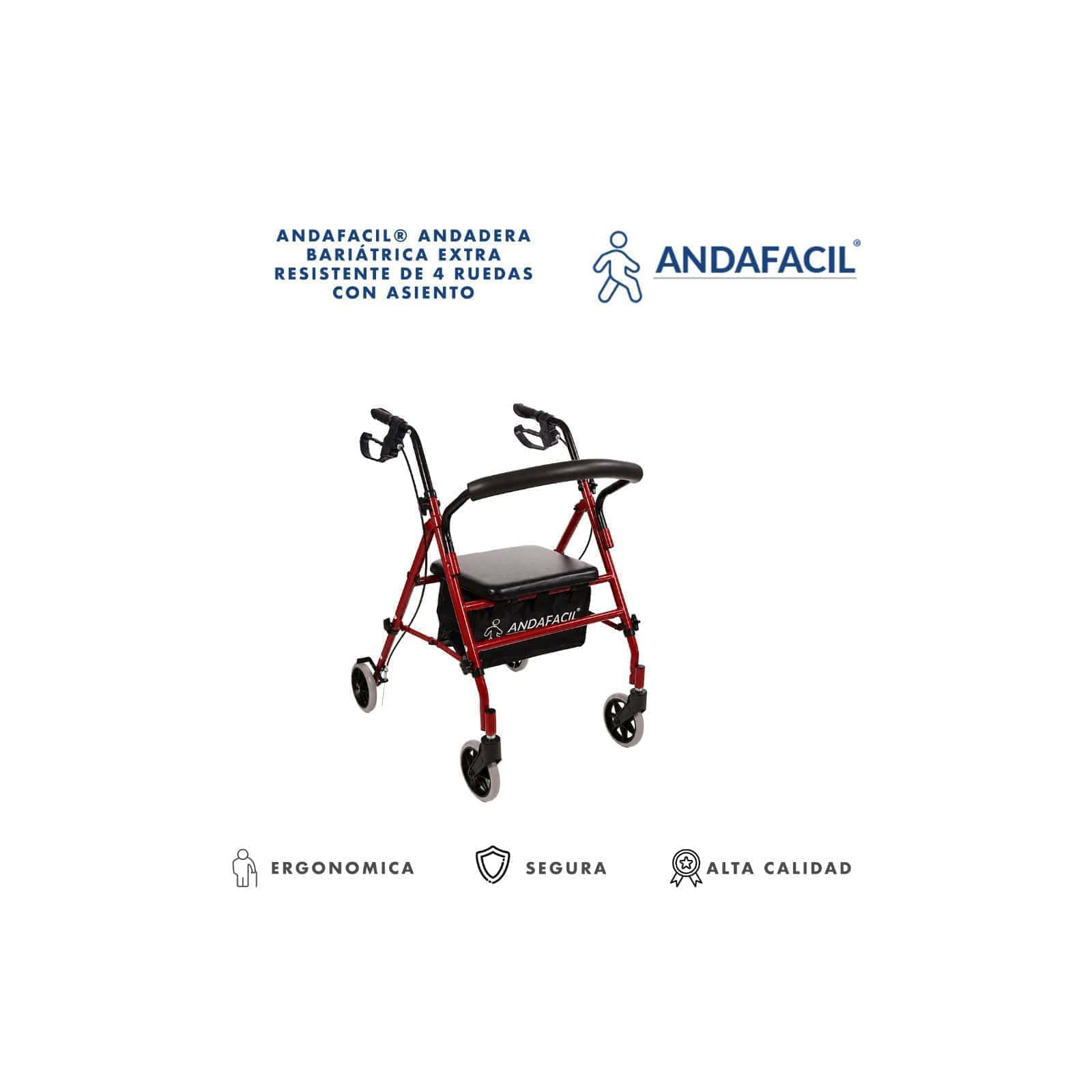 Andafacil® Andadera Bariátrica Extra Resistente hasta 136 kg
