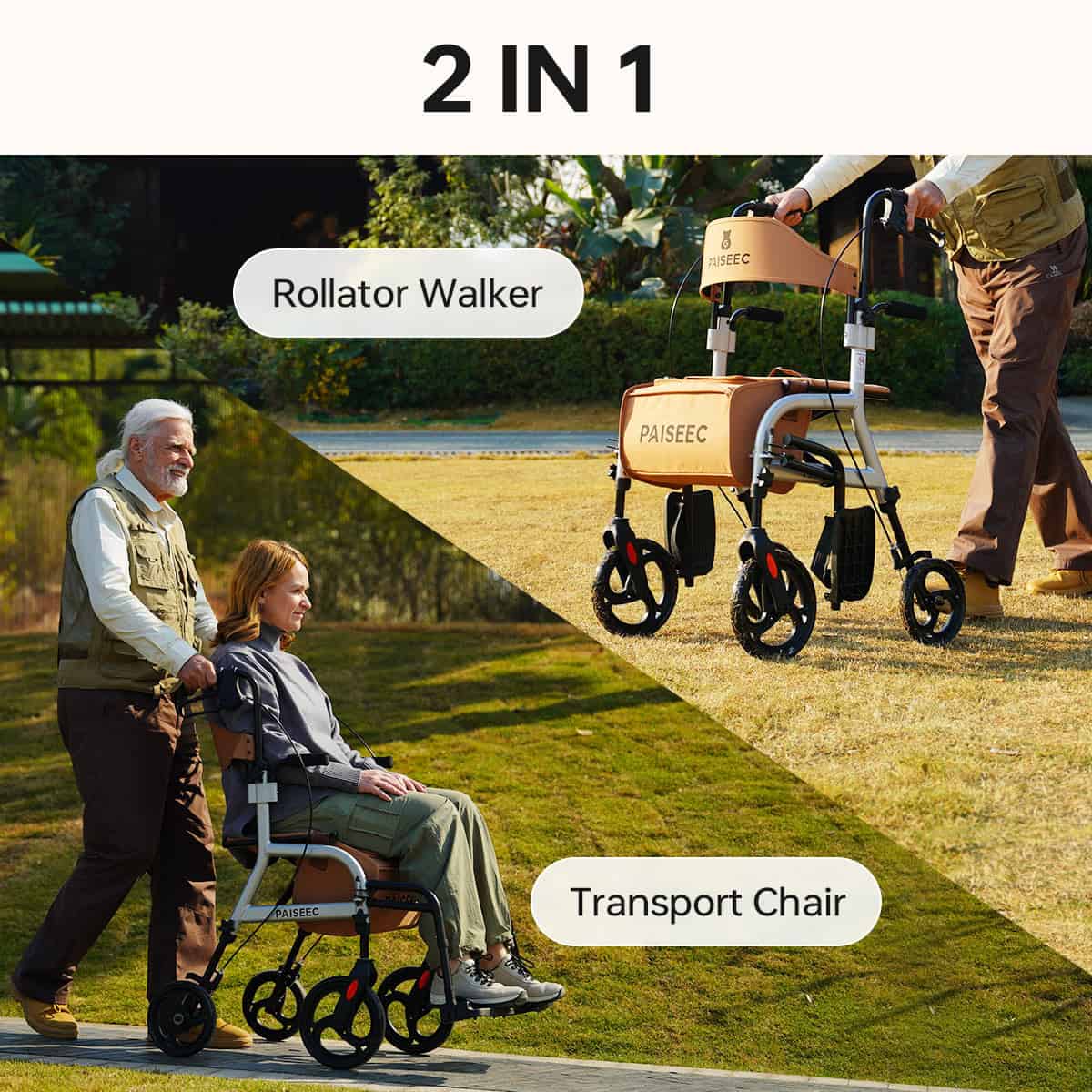 Paiseec R1 – Andadera Rollator 2 en 1 con Asiento 2