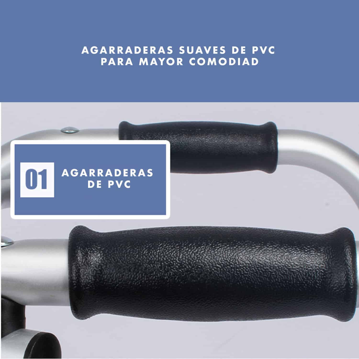 Andadera Ortopedica de Acero para Adulto Andafacil® | Portatil, Plegable, Reforzada