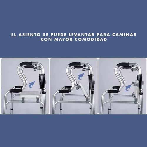Andadera Ortopedica con Asiento y ruedas 2 en 1 Andafacil® | Andadera y Silla de Baño