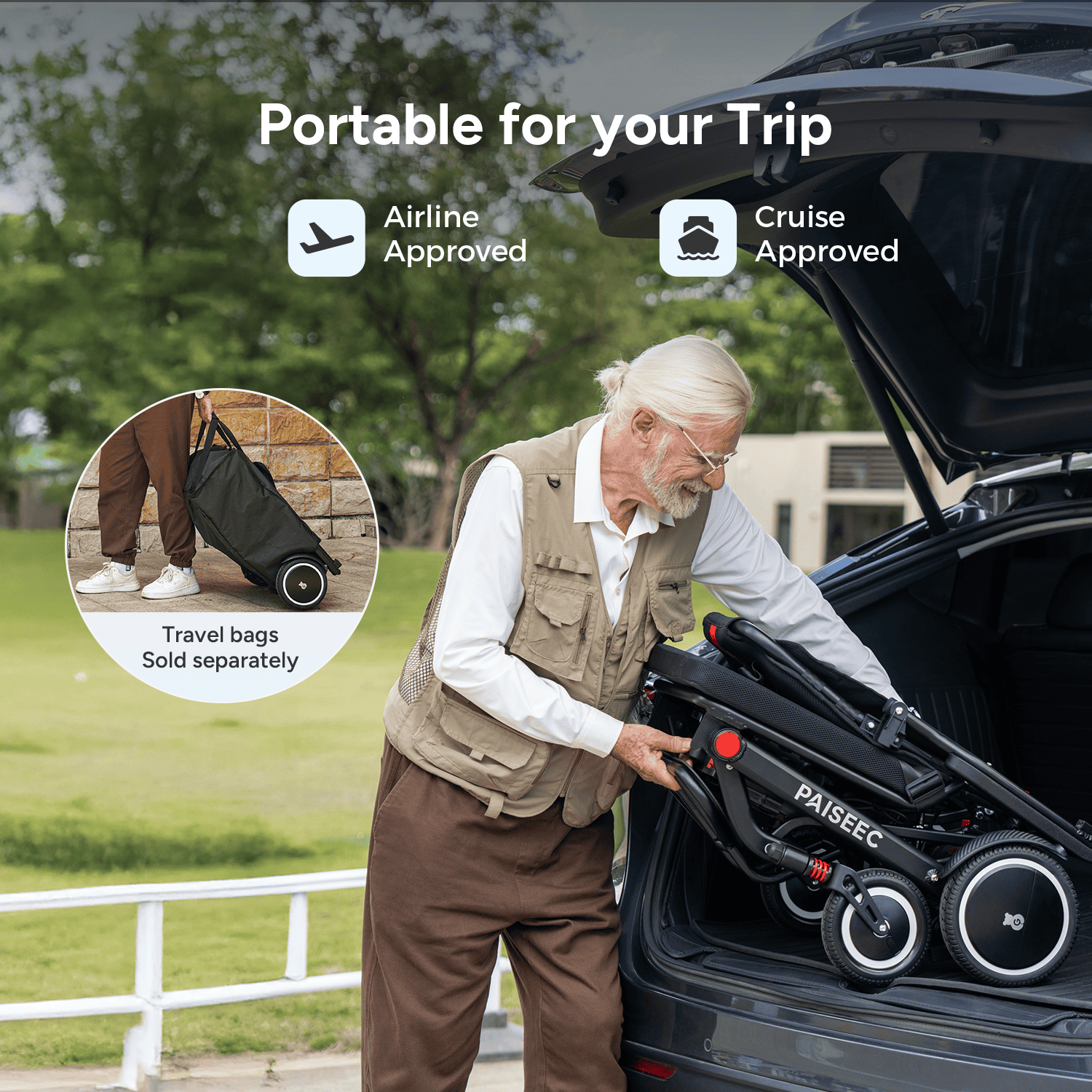 Paiseec Q3 – Silla de Ruedas Eléctrica Plegable Ligera