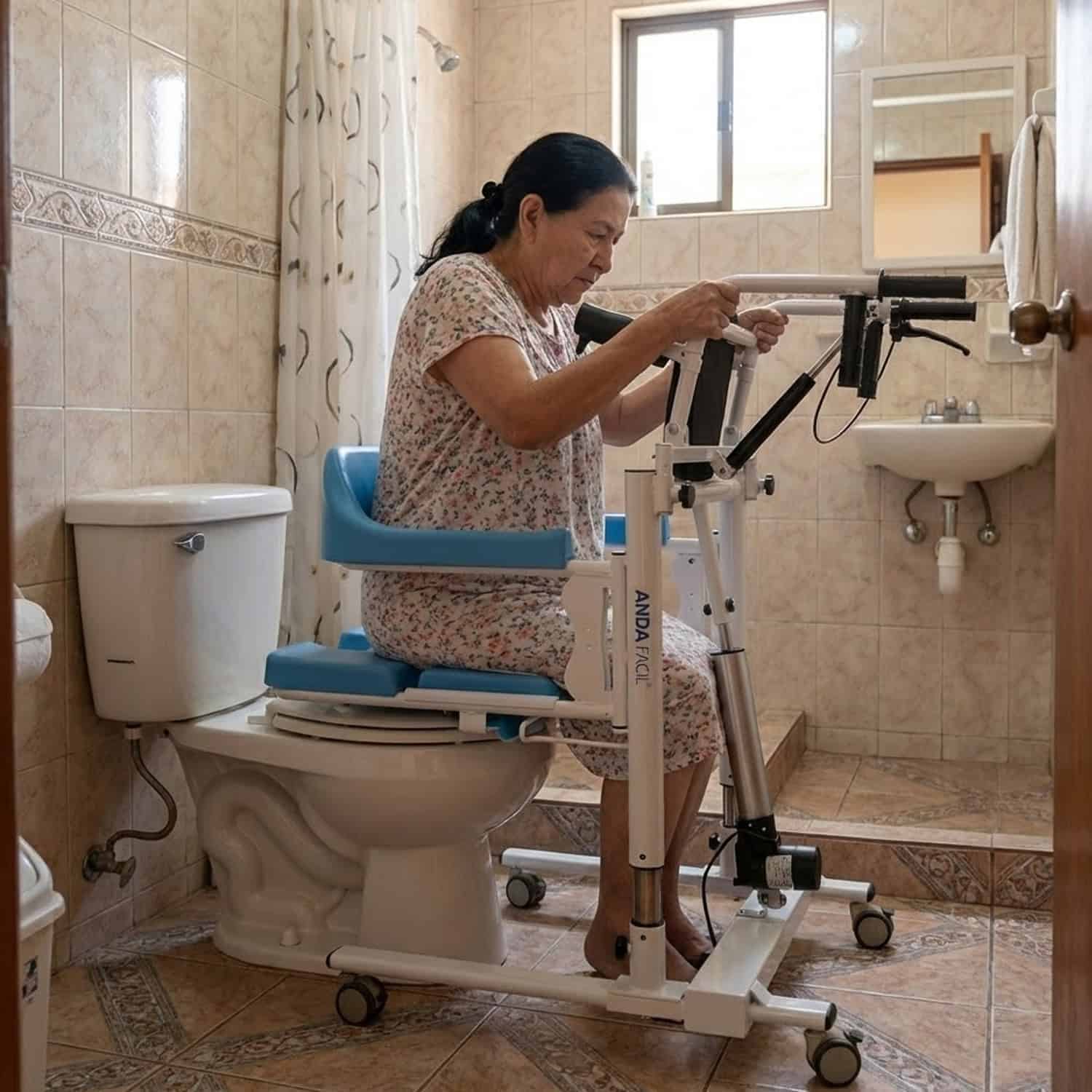 Andafacil® EasyTransfer Pro – Silla Transferencia Eléctrica | Blanca, Reclinable, 120kg